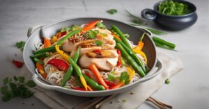 Kurczak z makaronem ryżowym: Idealny posiłek na szybko